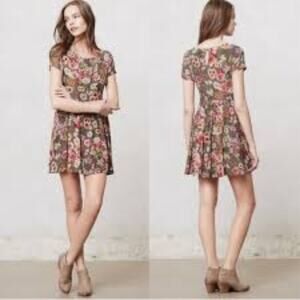 Anthropologie Sam Lavi Floral Needleprint Dress